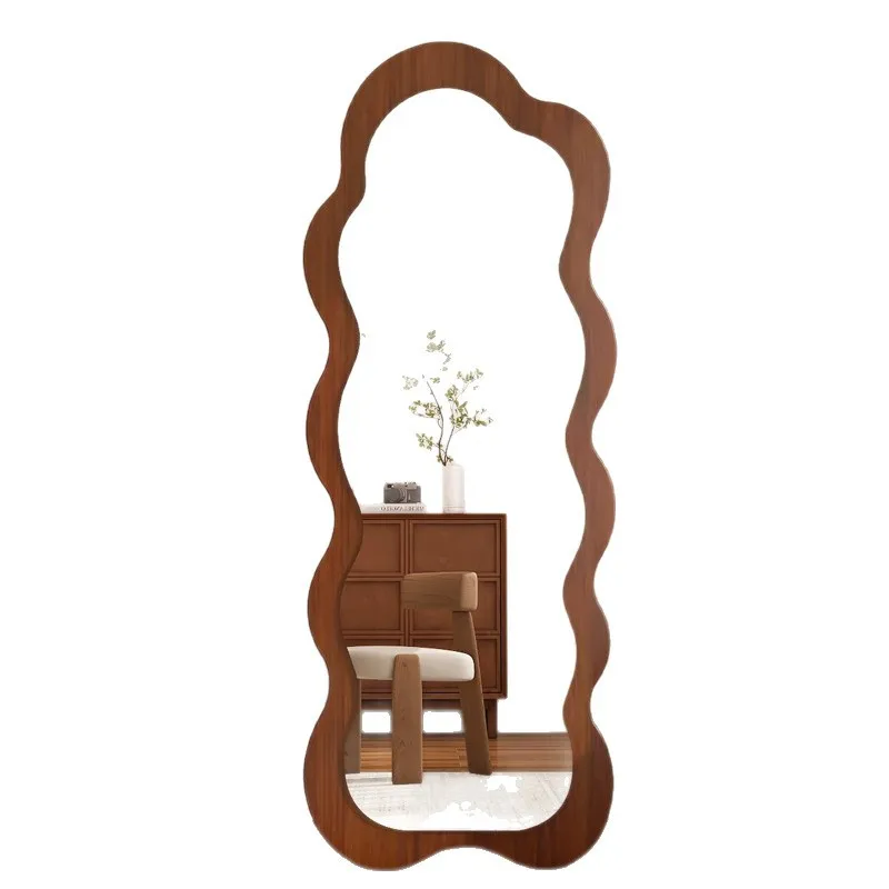 Cross-border mirror full-length mirror household floor-to-ceiling  Internet celebrity wave special-shaped  advanced