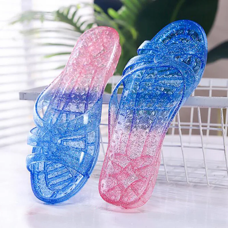 New transparent indoor and outdoor women\'s home slippers