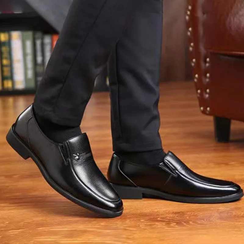 Leather Men  Dress Shoes Luxury Brand 2025 Men's Loafers Formal Moccasins Breathable Slip on Black Driving Shoes Plus Size 38-44 image 5