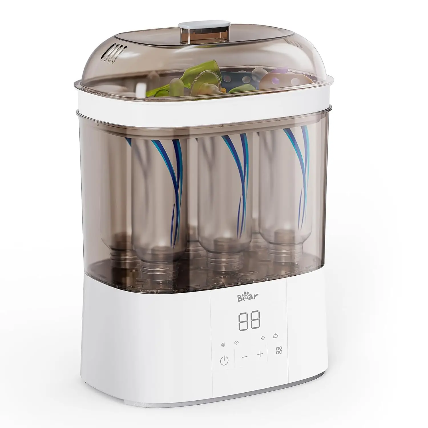 

Двухслойный электрический стерилизатор и сушилка для детских бутылочек, быстрый паровой дезинфектор для всех бутылочек и аксессуаров