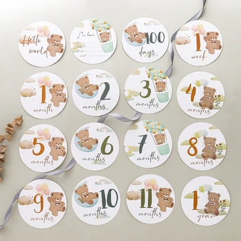 16 ชิ้นกระดาษ Baby Milestone N...