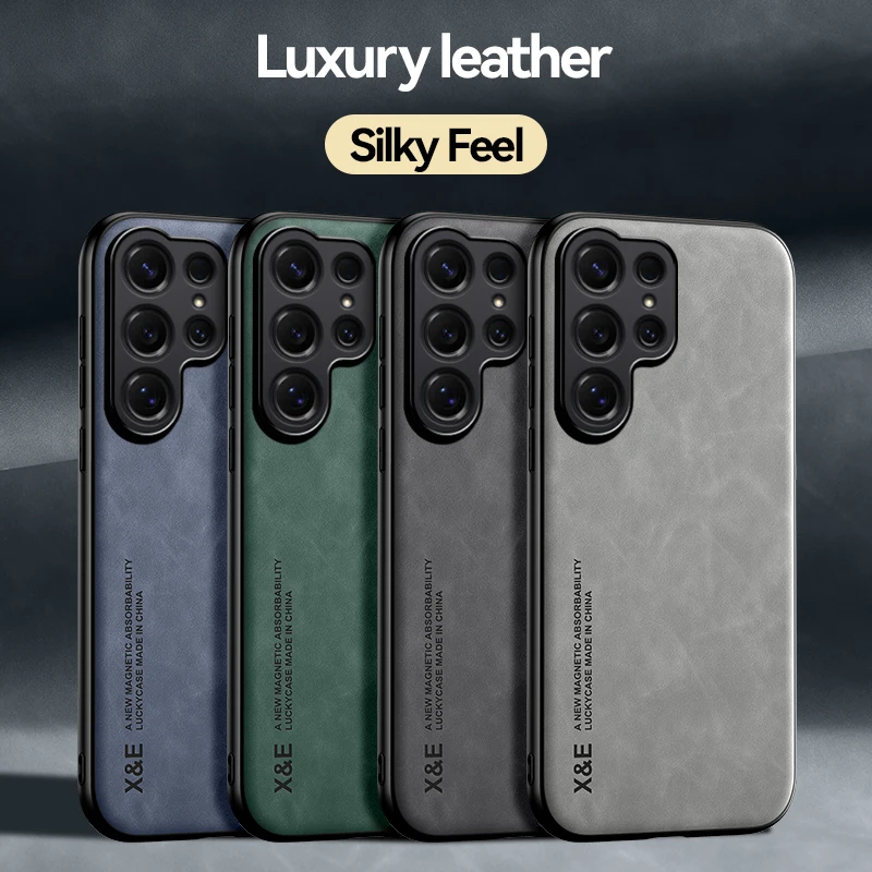 Hautgefühl Leder Handyhülle für Samsung Galaxy S23 S24 S25 FE S26 Ultra Plus A57 A37 A17 A07 A26 A06 A36 A56 A16 Cover Luxus