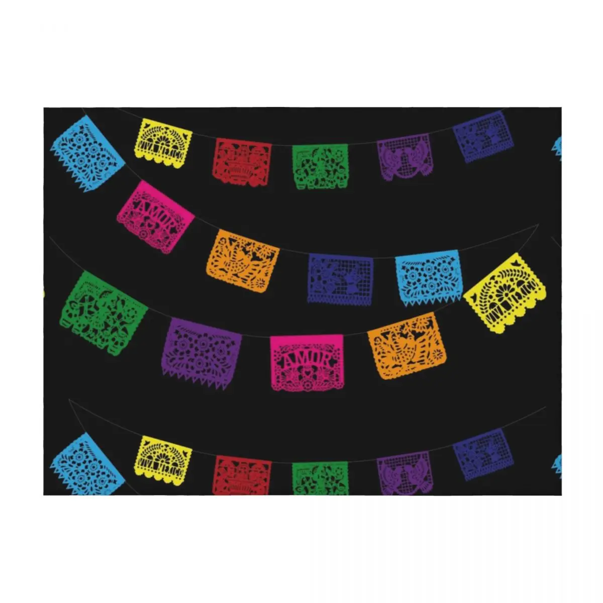 

Papel picado mexican banner fiesta handmade party decorations cinco de mayo Throw Blanket Giant Sofa Kid'S Blankets
