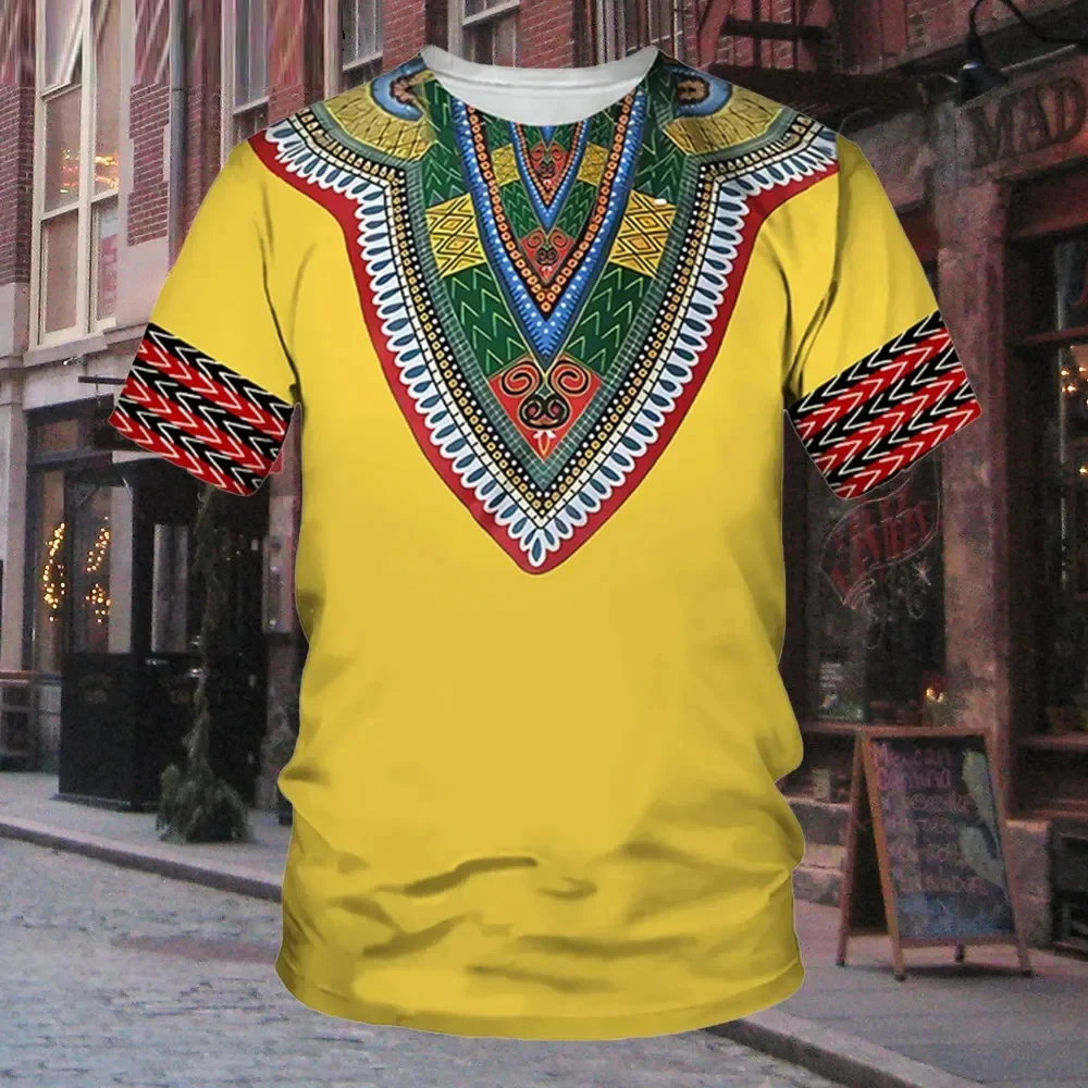 Vintage African Style 3D Print T-Shirts Streetwear Men Fashion Harajuku Casual Oversized O-Neck T Shirt Tees Tops Clothing