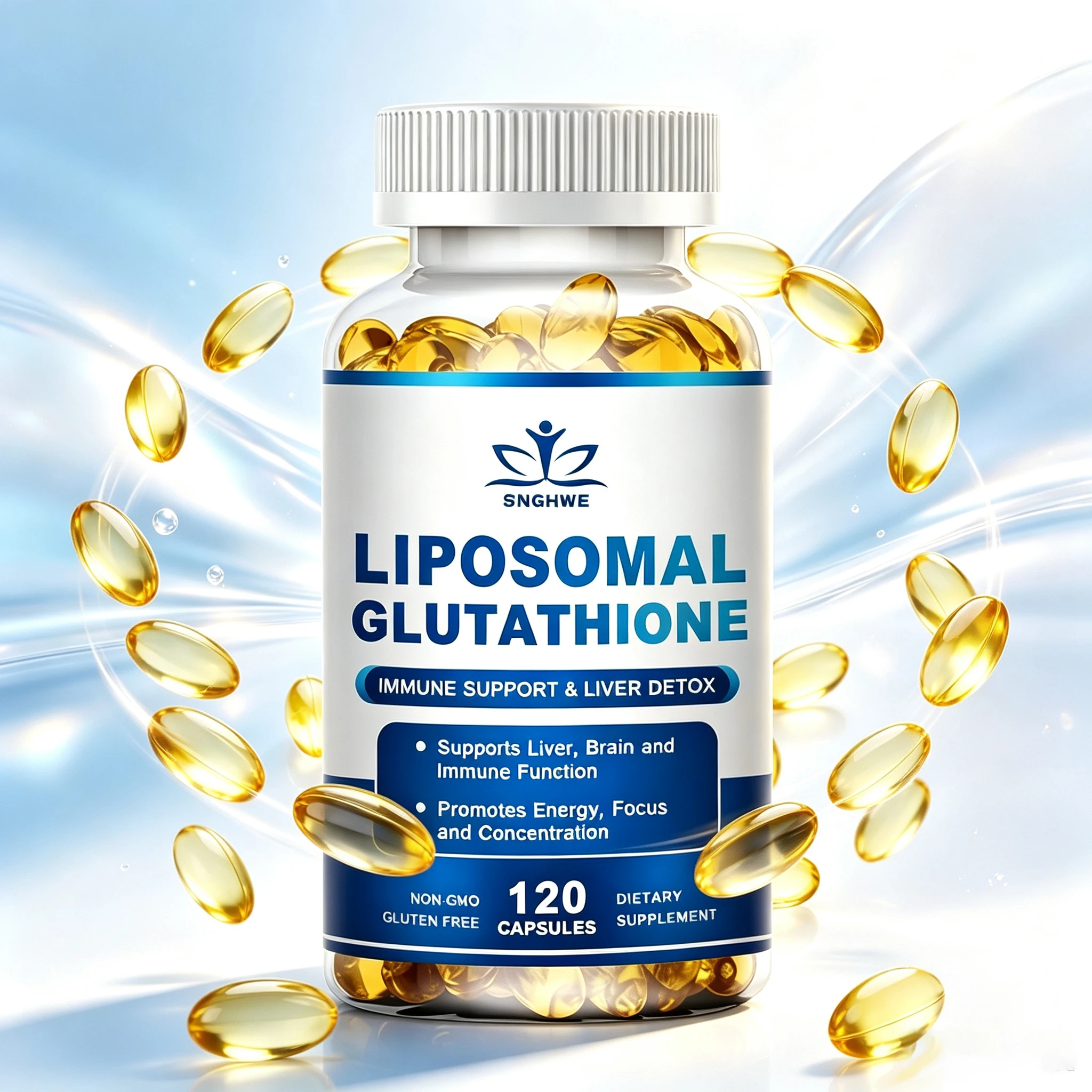 Glutathione complex capsule 1550mg contains vitamin D3+vitamin C, which is beneficial for immune and skin health supplements