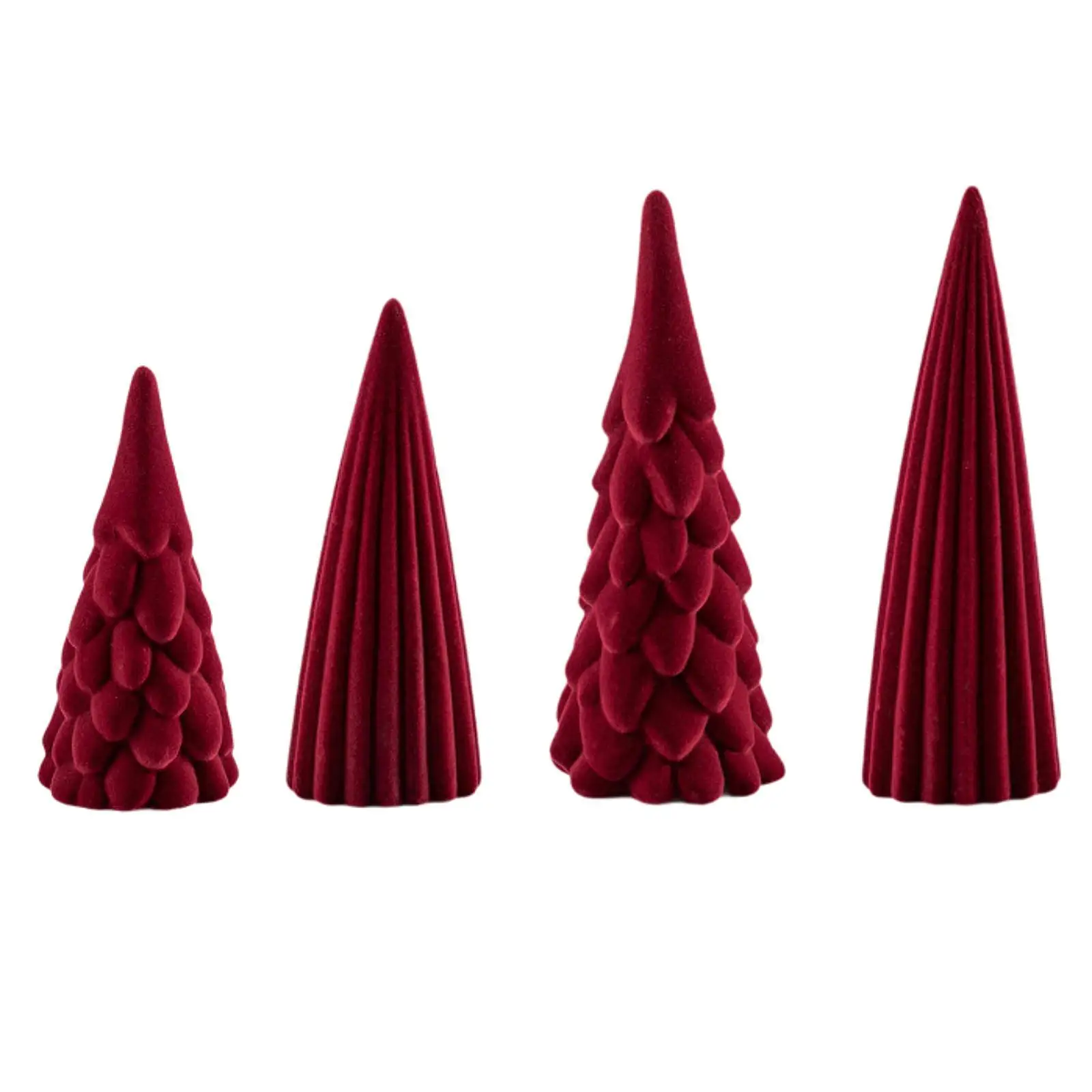 Ceramic Christmas Tree Mini Desk Christmas Tree Shelf Red Flocked Xmas Tree