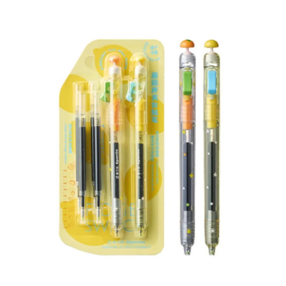4Pcs/set 0.5mm Relax Switch Pen Smooth Writing Anti-Anxiety Fidget Clicker Gel Pen with Replacement Pen Refills Study Tool