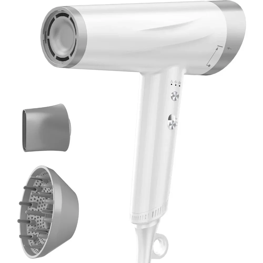 

%a Hair Dryer, High Speed Ionic Blow Dryer with Diffuser, 1875W Fast Drying, Two Temperatures Three Wind Speeds, Hair Dryer