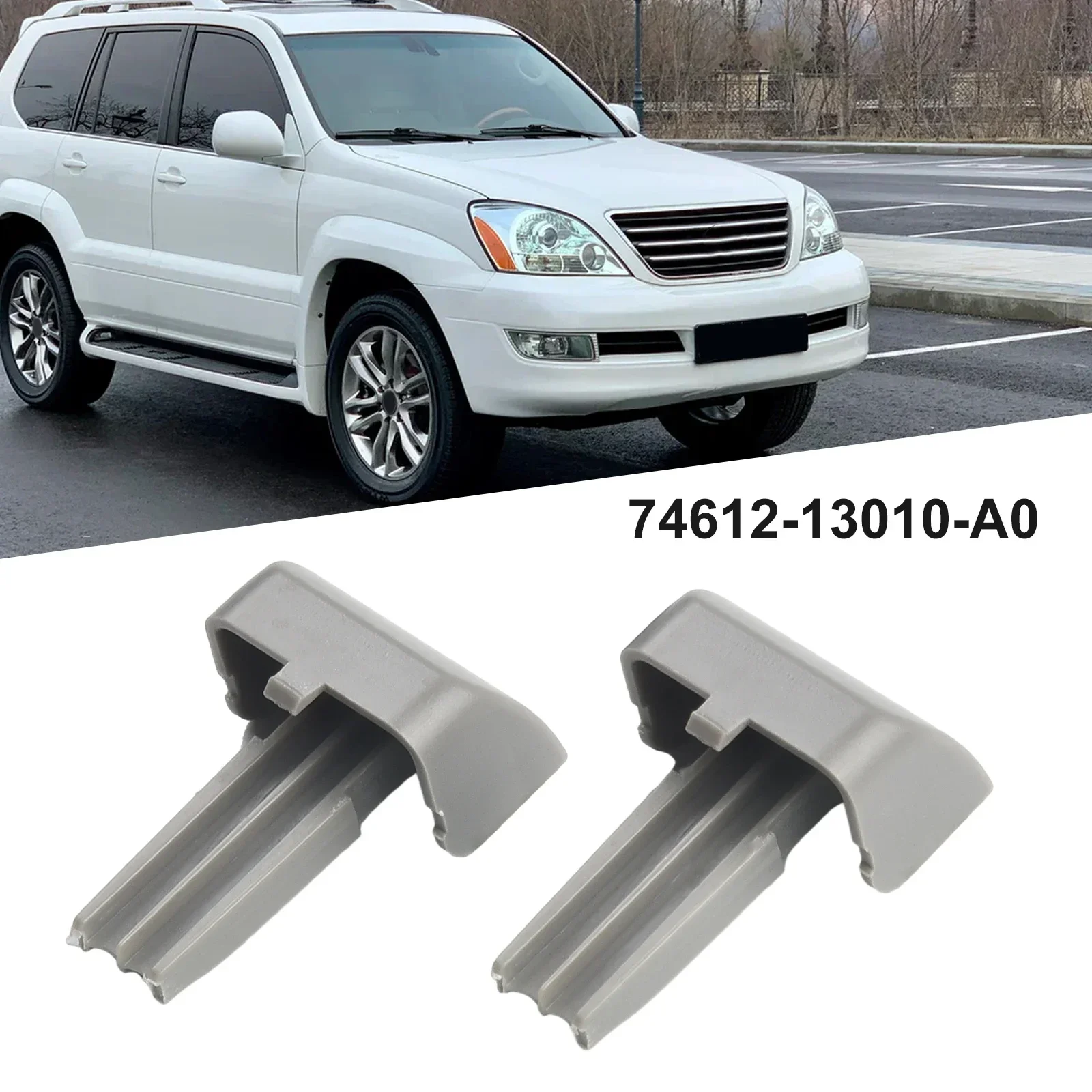 Latch Car Tailgate Handle 74612-13010-A0 GRrip Plug Gray 2pcs Door Assist For Land Cruiser For Lexus GX470 200-2009