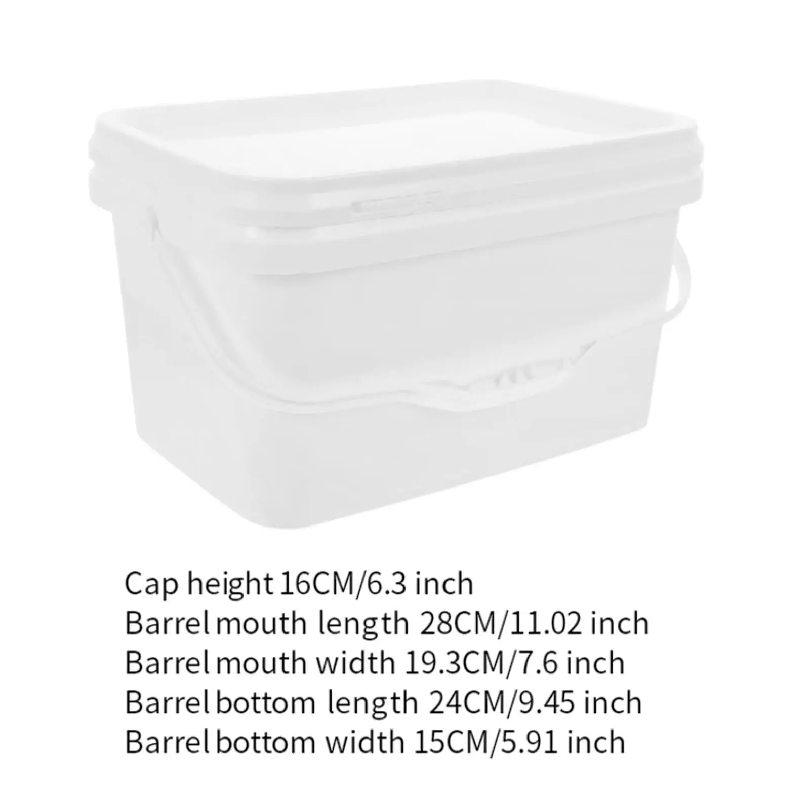 Paint Bucket Rectangular Handy White Paint Pail for Coating Projects Repairs