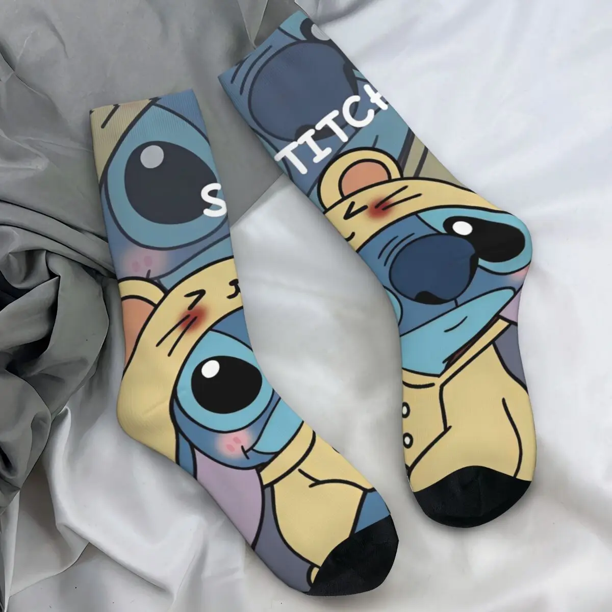 

Stitch And Angel Socks Fashion Stockings Sock Male Men Socks Polyester Cartoon Graphic Women's Spring Summer Autumn Winter