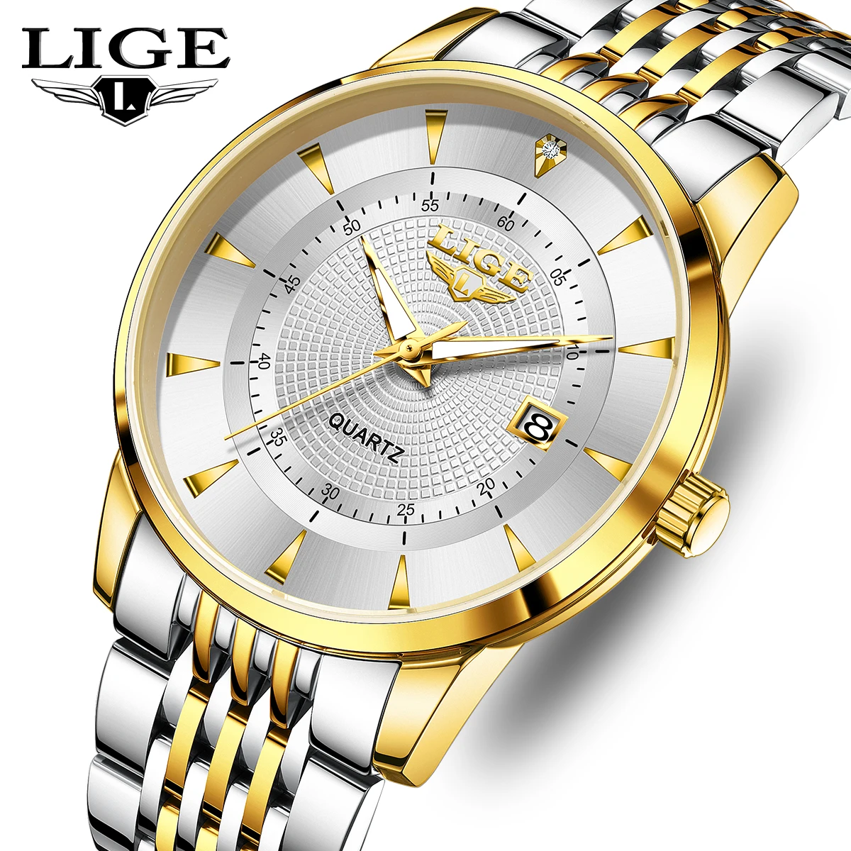 

LIGE 2025 роскошные часы мужские водонепроницаемые светящиеся формальная одежда мужские часы с календарем мужские наручные часы кварцевые relogios masculino + коробка