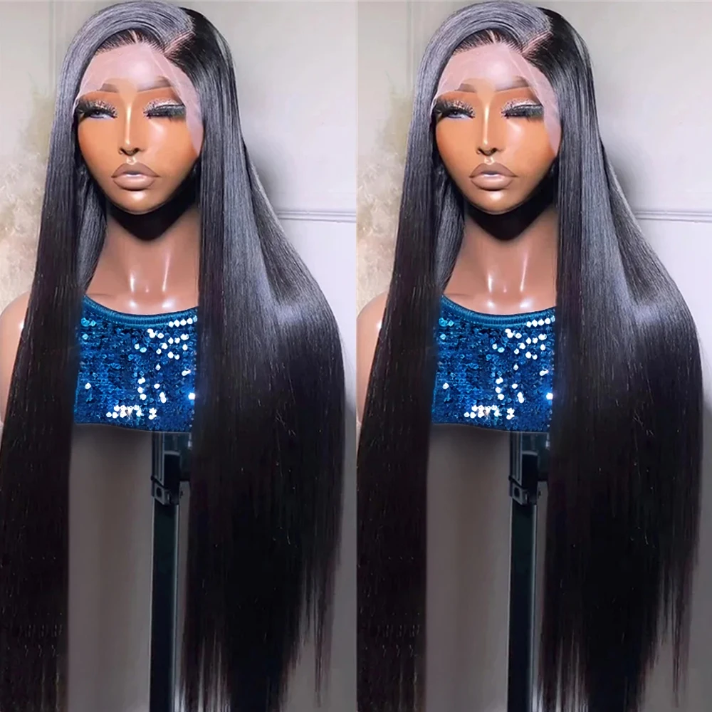 

300 Density Bone Straight 13x6 HD Lace Frontal Wigs 40 46Inch 13x4 360 Full Lace Front Human Hair Wig for Black Women Preplucked
