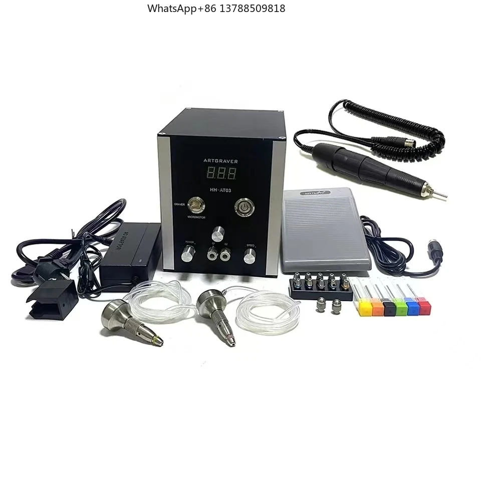 

AT03 Air Compressor Free Jewelry & Stone Setting Tools Jewelry Handpiece Double Head Pneumatic Engraving Machine