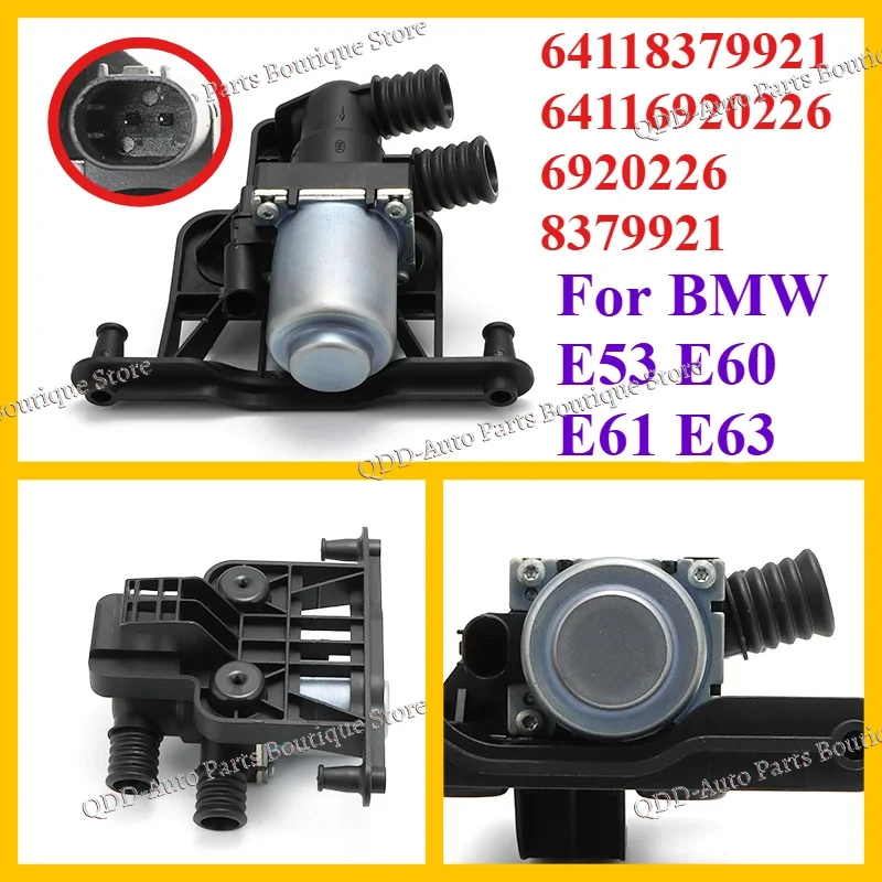 

HVAC 64118379921 64116920226 For BMW X5 E53 E60 E61 E63 520d 520i Coolant Heater Control Solenoid Water Valve 6920226 8379921