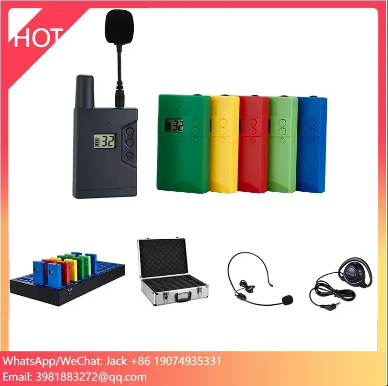 Portable Wireless Communication Audio Tour Guide System Two Way Talk Back Headset Tourguide For Guiding