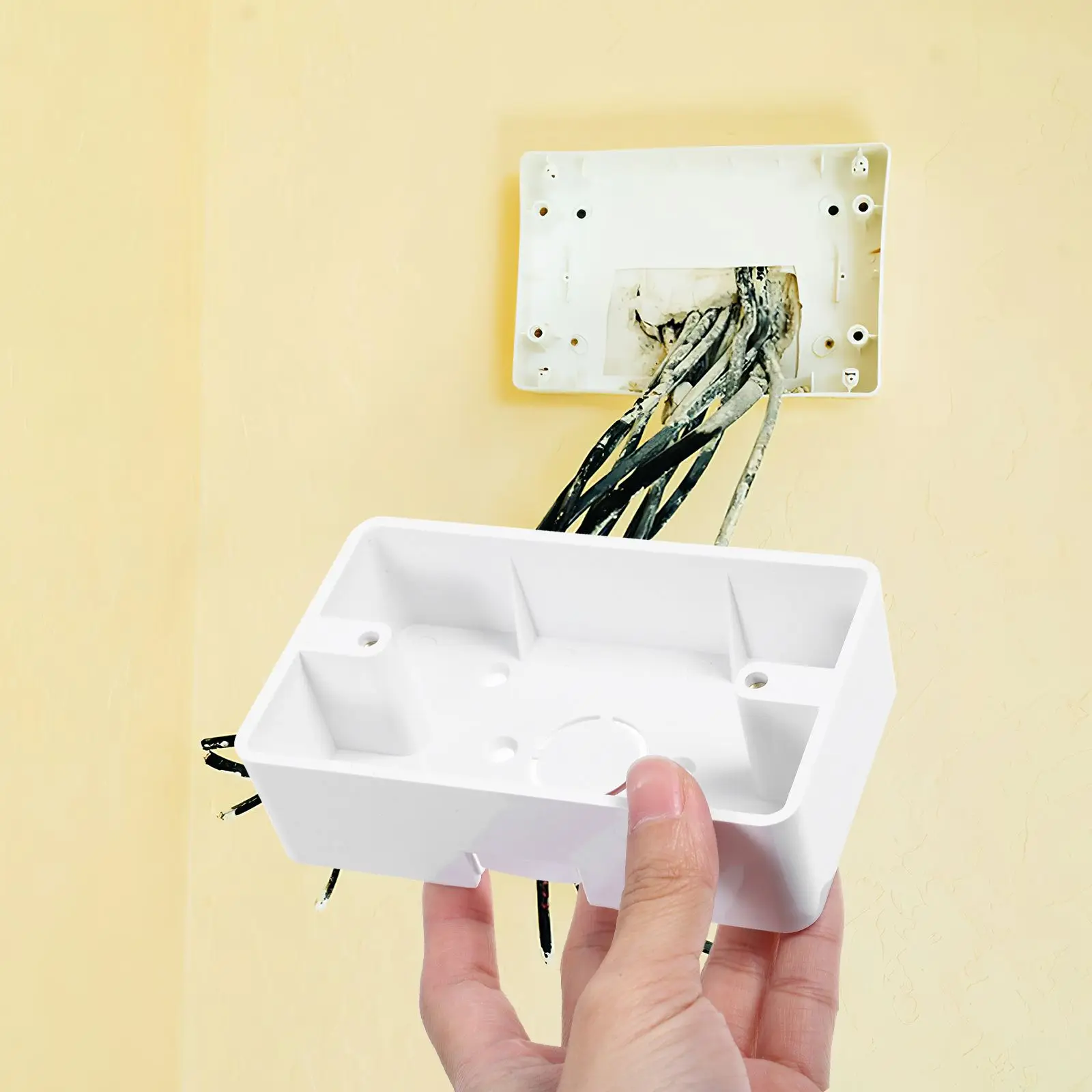 5pcs Wall Switch Sockets Durable Electric Outlet Boxes Power Supply Abs Surface Mount Junction Box Wall Mounted
