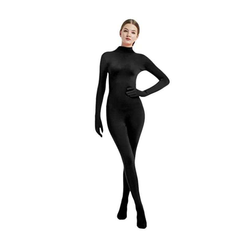 大人と子供のためのタイトフィットステージパフォーマンス無地ジャンプスーツコスチューム