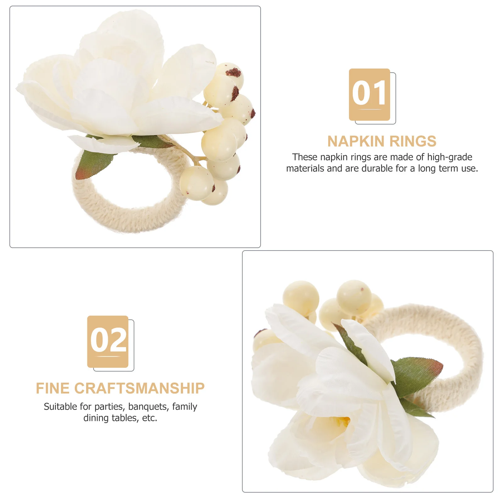 4 قطعة حلقات منديل أنيقة صنعة جيدة على المدى الطويل استخدام أنيق الجدول إعداد حفلة جمع ديكور المناديل خواتم