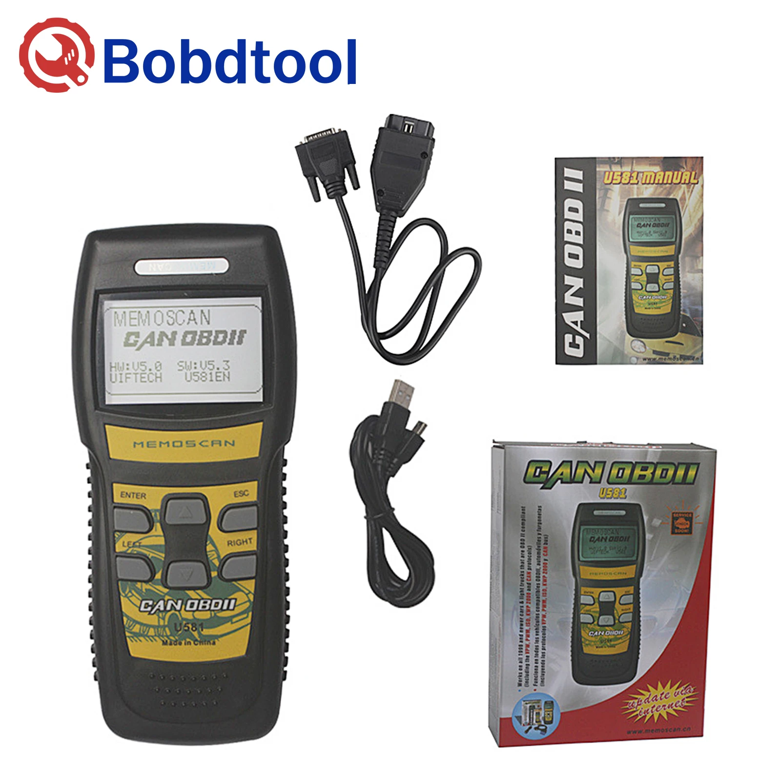 Newest Memoscan U581 CAN BUS OBD2 Memo Scanner Live Data U581 Code Reader OBD2 OBD II Diagnostic Scan Tool Multi-Language