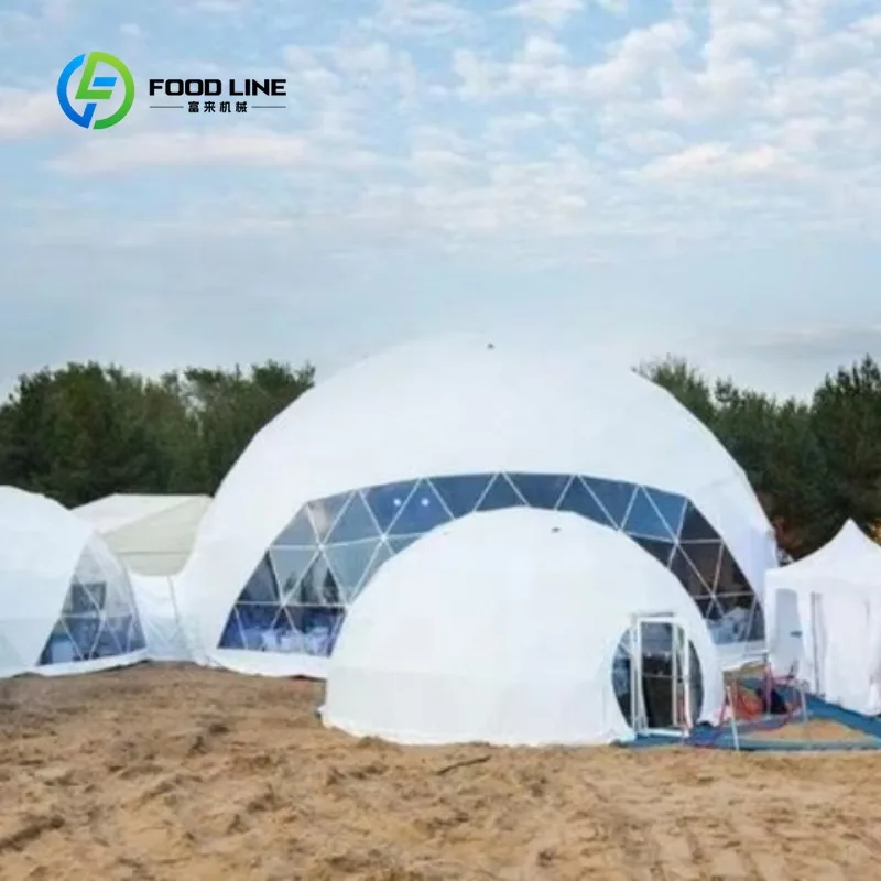Custom 4 Seasons Geodesic Dome Tent, 6m/7m/8m Aluminum & Steel Structure Igloo House for Luxury Outdoor Glamping