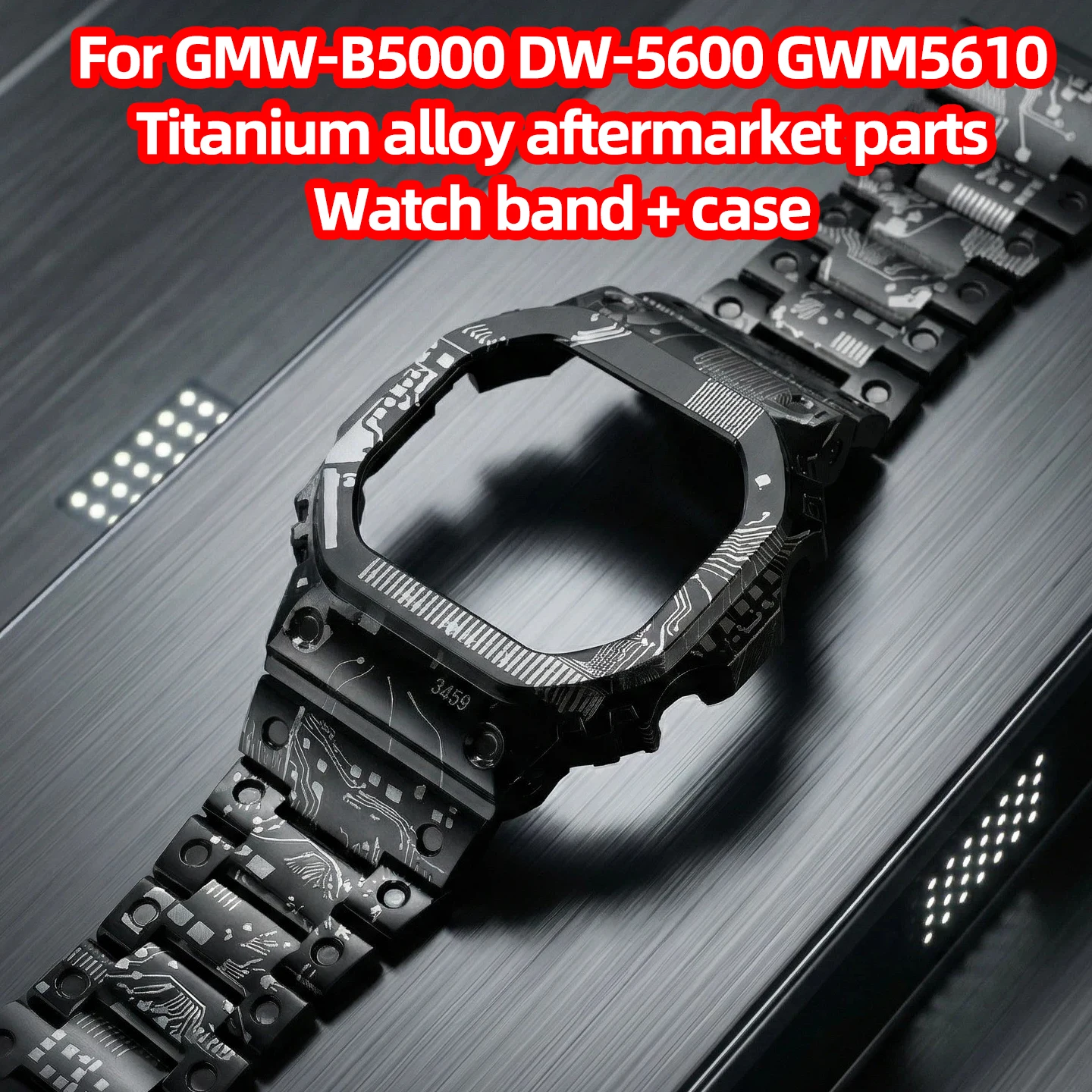 Modified GW-M5610 DW-5600 Stainless Steel Watch with Case for Casio DW-5600 GMW-B5000 Titanium Alloy Circuit Board Bracelet Kit
