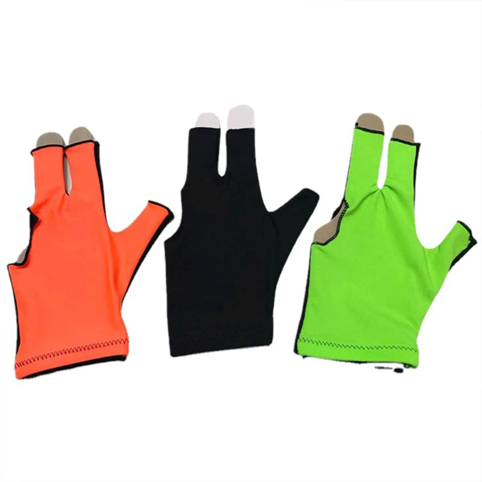 Pool Cue Gloves for Billiards Snooker Players 3 Fingers Show Gloves Nonslip Sweat Absorbing Elastic Unisex Left Hand Shooter