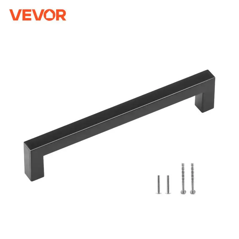 VEVOR 10 Pack Cabinet Pulls 5.03in/128mm Center to Center Slim Square Cabinet Drawer Stainless Steel Kitchen Cupboard Handles