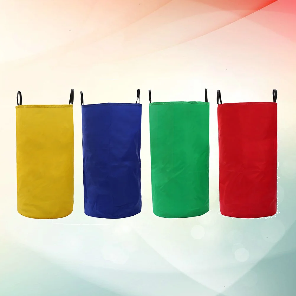

4Pcs 's Sack Race Bags Lightweight Oxford Fabric Outdoor Jumping Game Bags Colorful Practical Handle Bag Sack Race