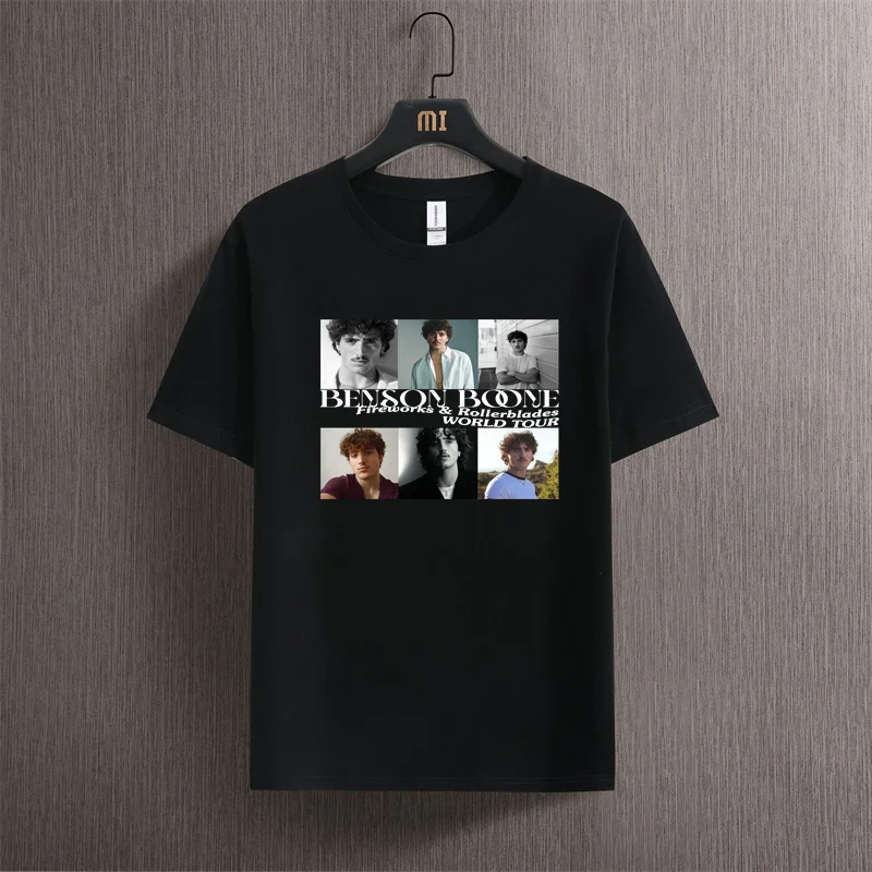 

Benson Boone Fireworks and Rollerblades World Tour 2024Crop T-Shirt Women Girls Fashion O-Neck Short Sleeves Fans Gift