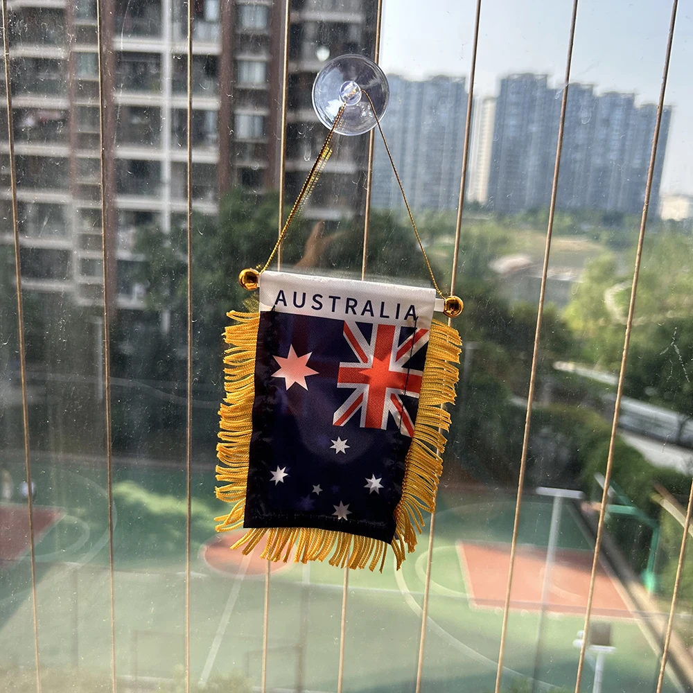 Australia Car Window Flag 8*12cm Polyester Double Side Printed Australia Hanging Pennant Flags Australia Mini Flag