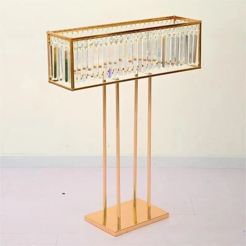 Acrylic Flower Rack for Wedding Center, Main Table Decoration, Road Lead, Electroplated Gold, , Party Event