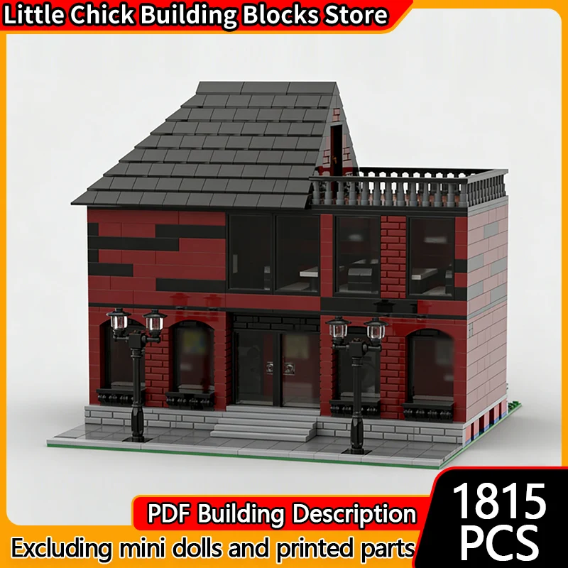 

City Street View Model MOC Building Bricks Laundromat And Grill Modular Technology Children Holiday Gifts Assemble Toys Suit