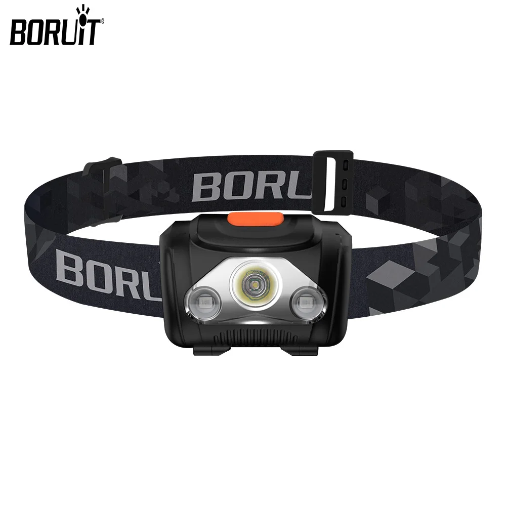 

BORUiT Portable Mini LED Headlamp 4 Modes Battery Power Headlight Waterproof Outdoor Head Torch for Work Camping Fishing Lantern