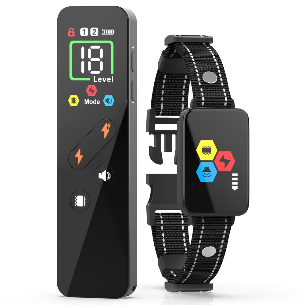 

New D25T Dog Trainging Collar Color Screen Remote Control Dog Trainer Shock Vibration Stop Barking Collar for All Size Dogs