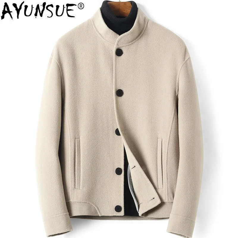 

100% Wool Coat Men Clothes 2024 Double Face Jacket Korean Spring Autumn Luxury Mens Overcoats S-M1009 KJ4295