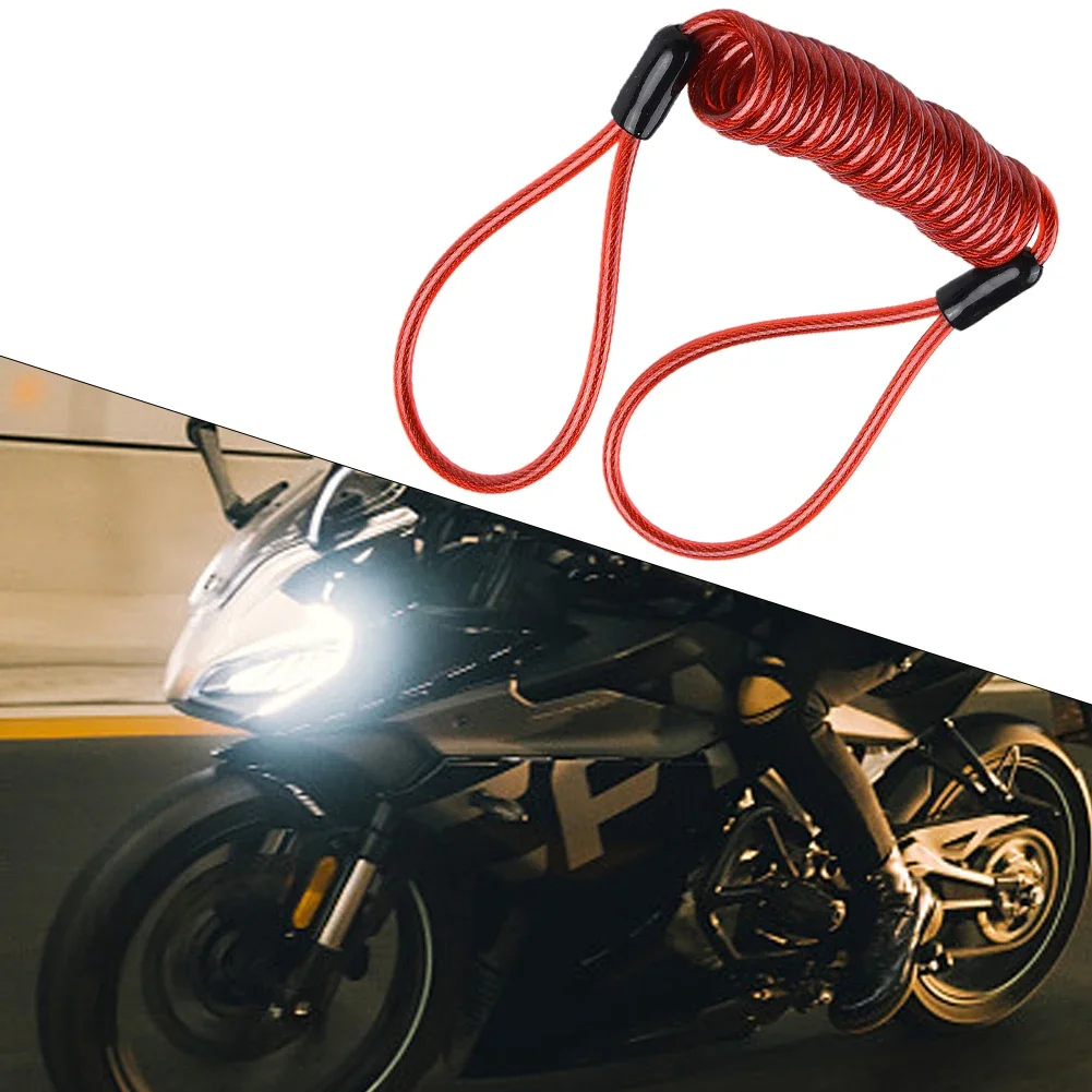 Cable de recordatorio de bloqueo de disco útil, Cable en espiral de 120cm de longitud, bobina de acero de seguridad y plástico para motocicleta y Scooter, 1 ud.