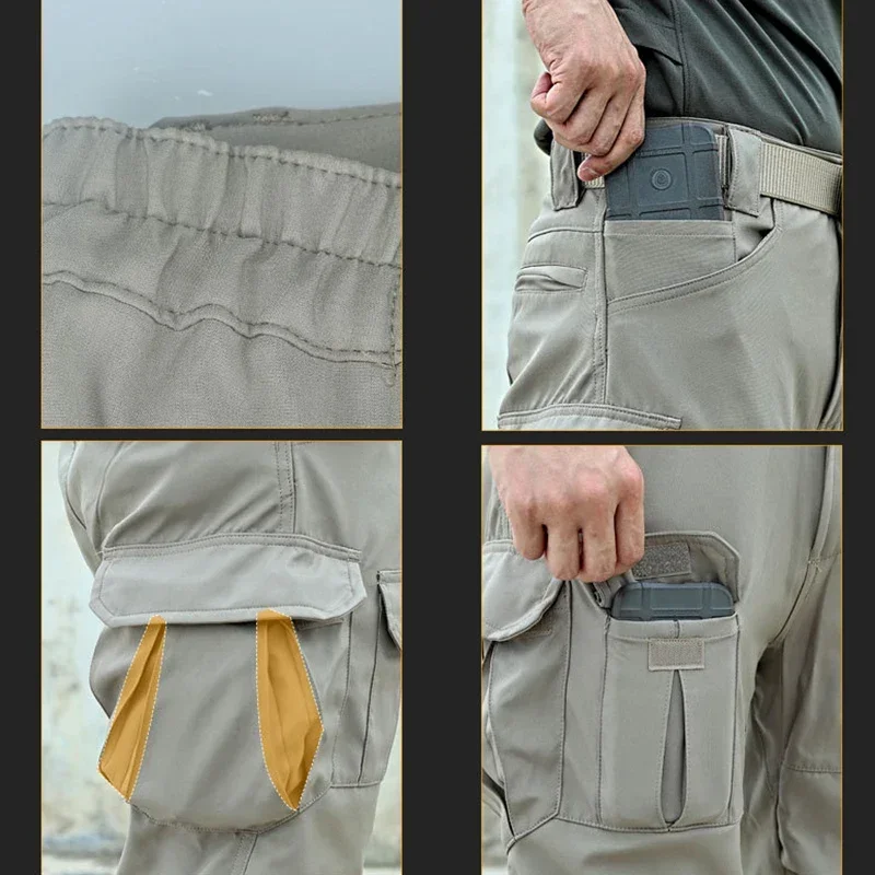 Casual Man Pants Multi-Pocket Tactical Cargo Pants Wear-resistant Combat Men's Cargo Pants Hiking Joggers Trousers