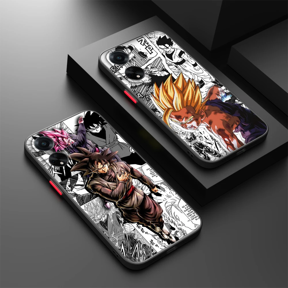 D-Dragon Ball Z Animation Art Frosted Translucent For OPPO X5 X3 A54S A5 A94 A16 A53S A57 A74 A72 A96 A98 A78 5G Back