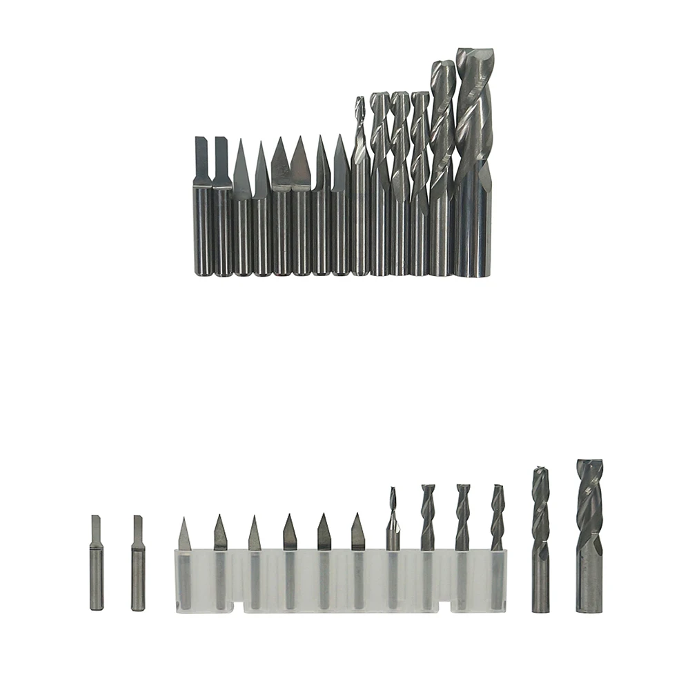 14 pcs 3.175 mm Drilling bits/ Tool bits Cutter Carving Knife for PVC,Wood,Acryl ,MDF,ABS Material Cutting view 6