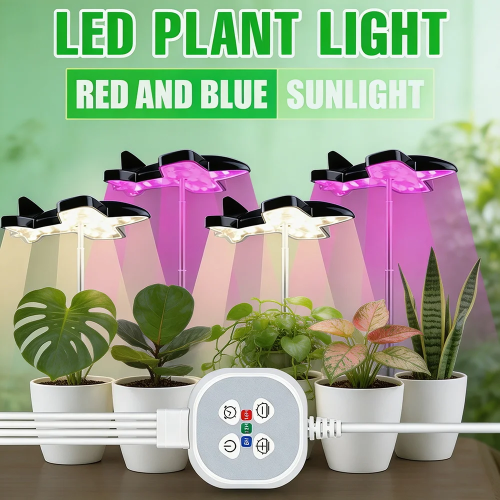 5V LED Grow Light USB Full Spectrum Plant Lamp Dimmable With 8/12/16H Timing Auto On/Off For Potted Flowers Succulent Lighting