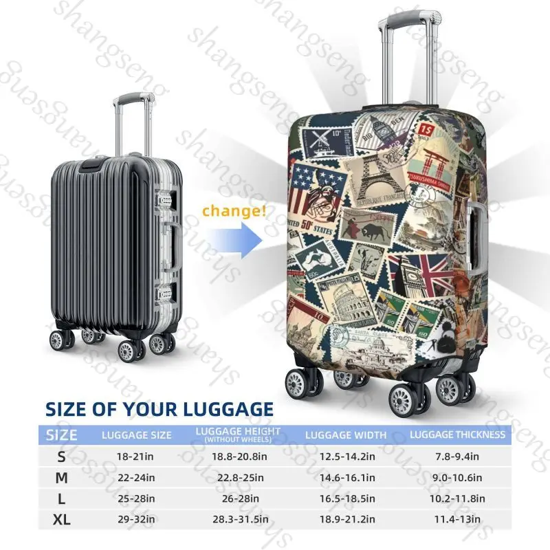 Travel around the world stamp Thicken Luggage Cover Elasticity Trolley dust cover Suitcase Protection Cover Suitcase Case