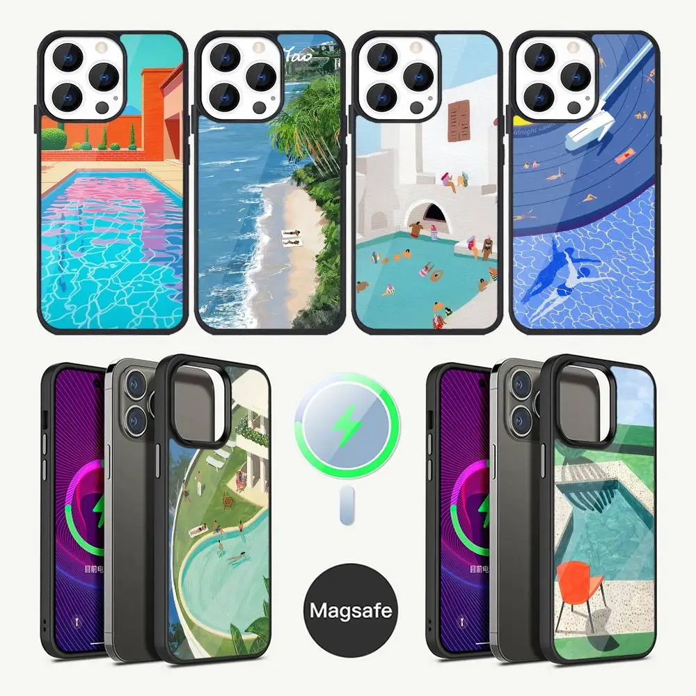 

David Hockney Art Phone Case For iPhone 17,16,15,14,13,12,11,Plus,Pro,Max Mini Magsafe Magnetic Wireless Charging