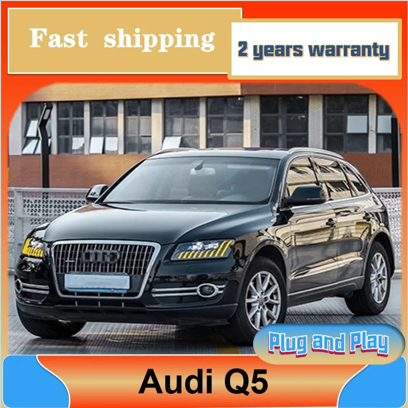 

Стайлинг автомобиля для Audi Q5, фары 2009-2018 Q5, фары DRL, указатель поворота, линза проектора ближнего и дальнего света