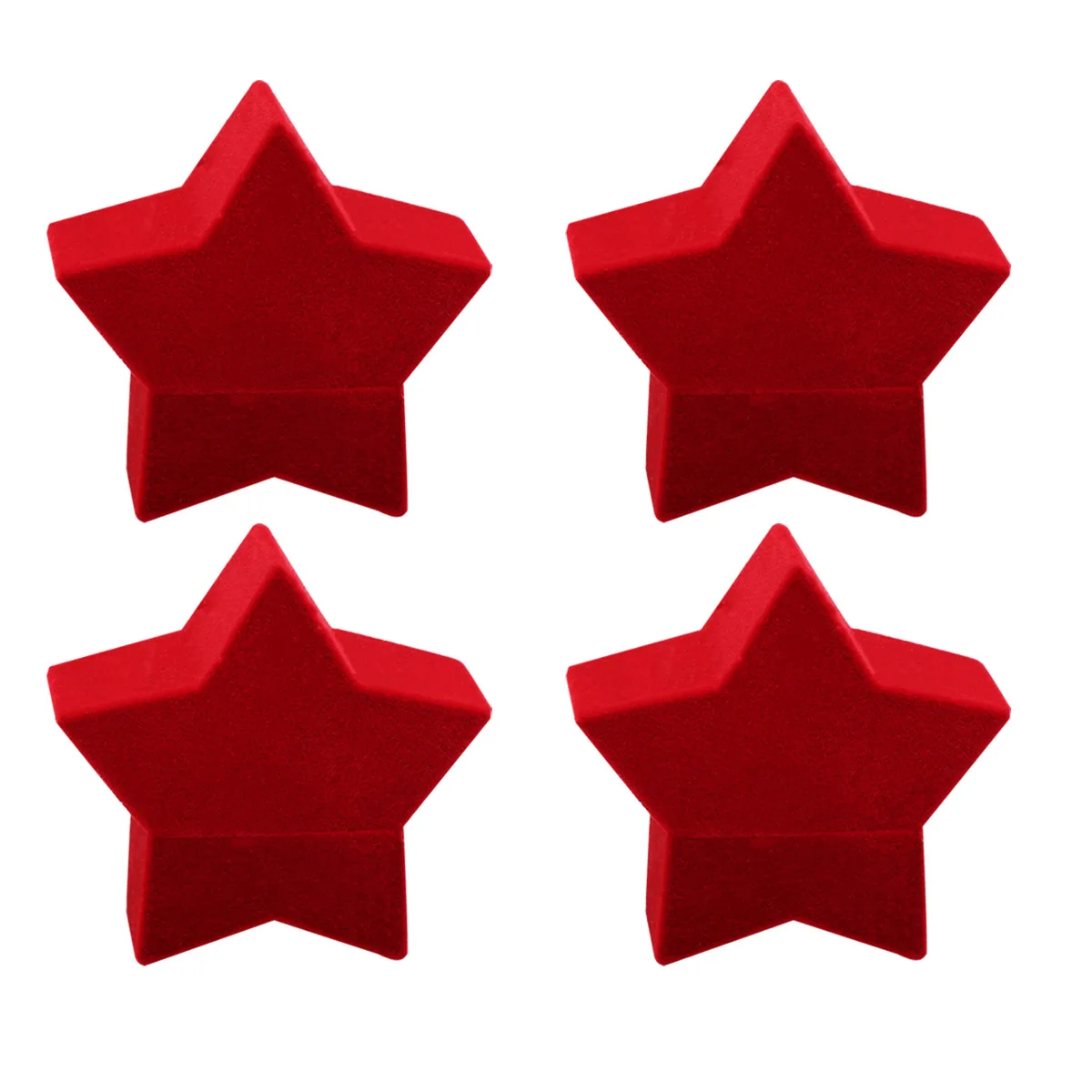 

4Pcs Red Pentagram Shape Jewelry Storage Box Creative Ring Holder Organizer Case Elegant Gift Packaging Box for Necklace