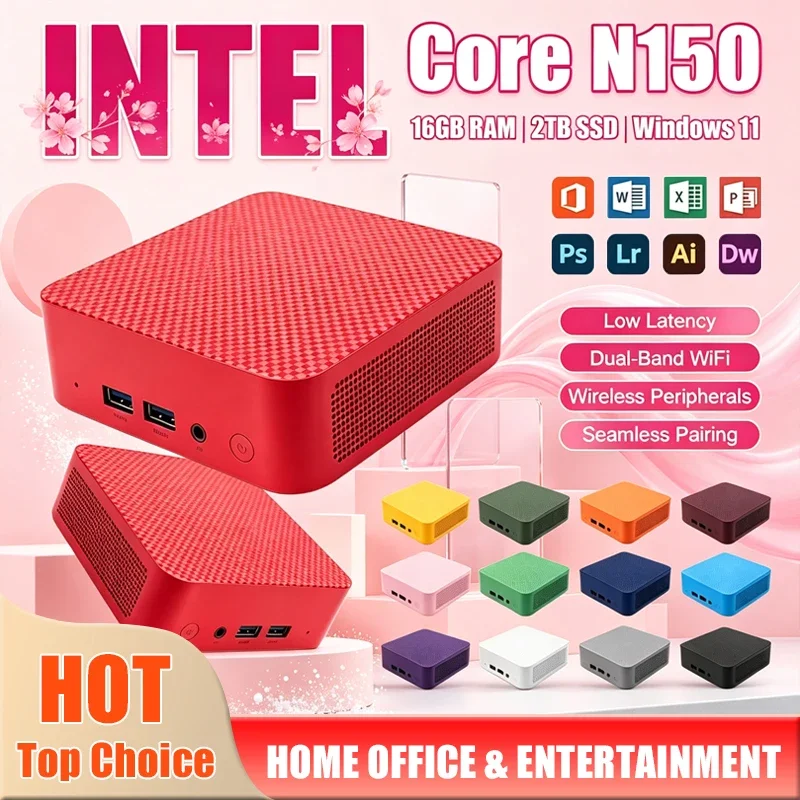 2026 New MINI PC Windows 11 Core N150 32GB RAM 1TB 2TB SSD WIFI 6 BT5.2 4K HD Mini Gaming Office Study Pc