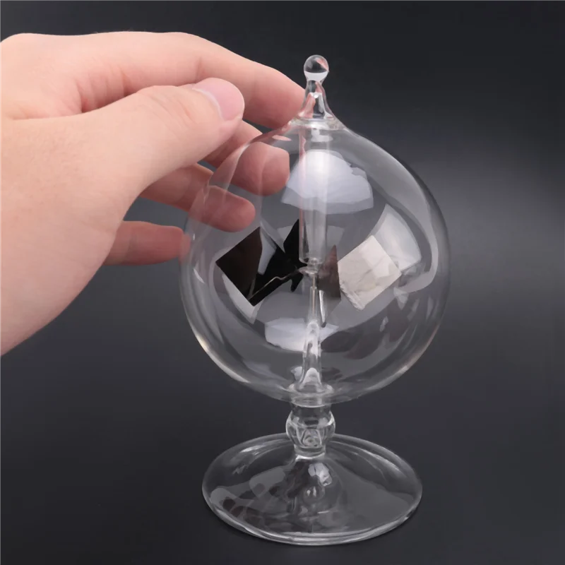 5X Solar Crookes radiómetro molino de viento de vidrio hecho a mano para fiesta decoración del hogar regalo transparente-Y44A
