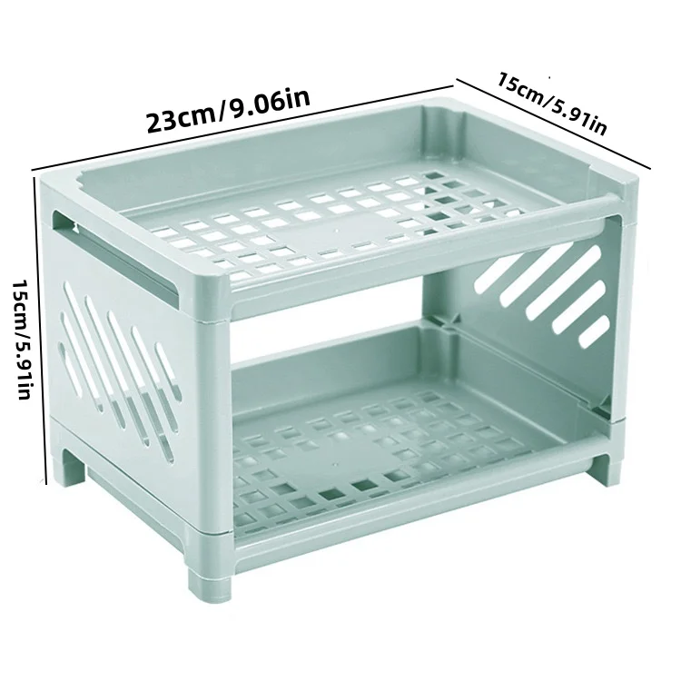 1Pc/Two-Layer Plastic Storage Rack, Desktop Cosmetics Storage Box, Bathroom Sink Organizer