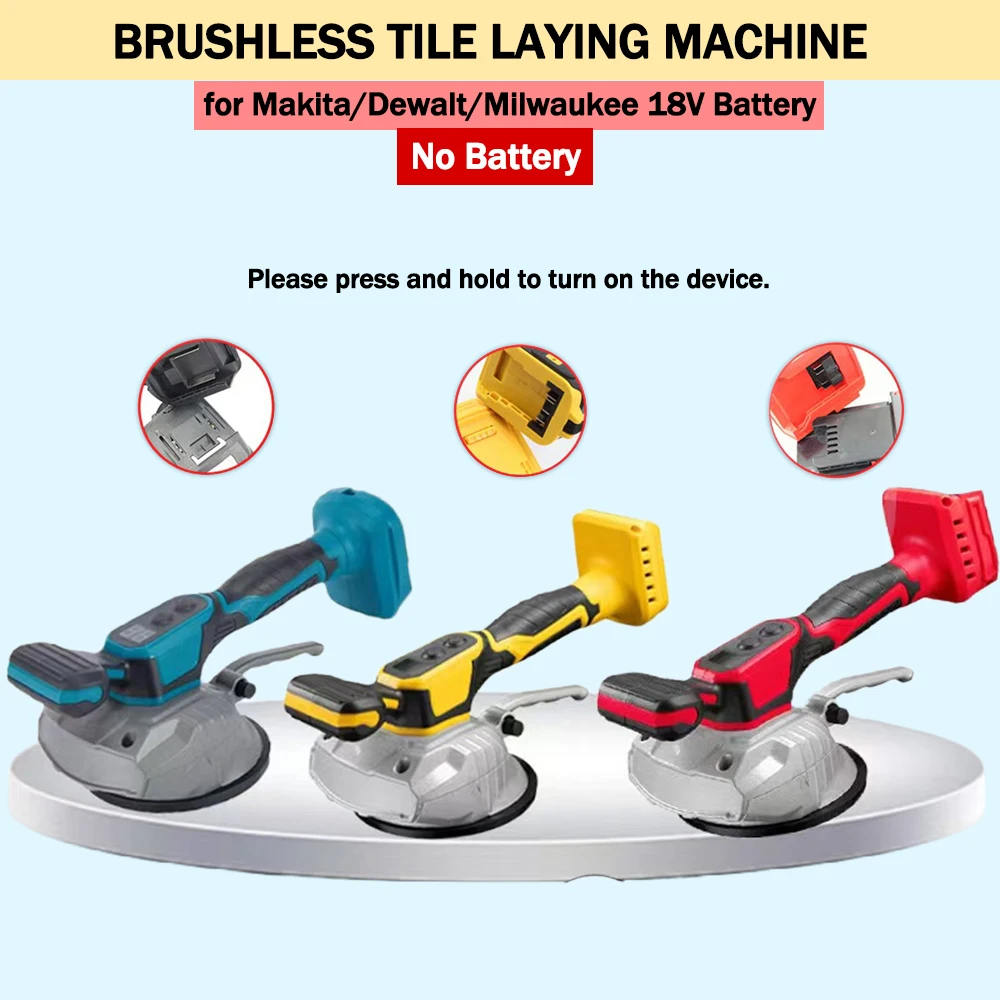 

Tile Tiling Machine 8 Gears High Loading Capacity Wall Floor Tile Laying Vibrating Tool Fit Makita/Dewalt/Milwaukee 18V Battery