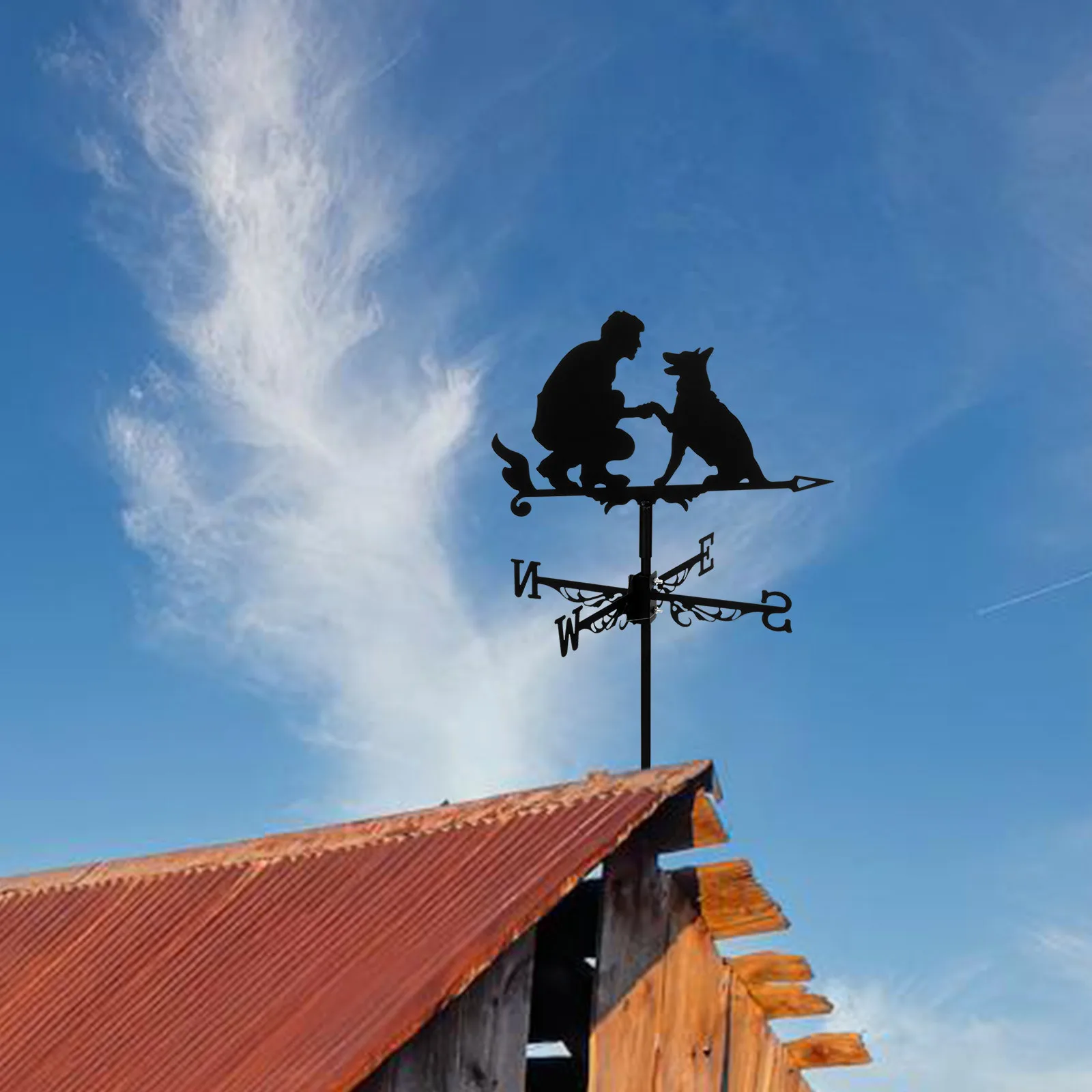 Roof Wind Vane Metal Weather Indicator For Garden Yard Lawn Shed Outdoor Decoration Ground Insert Weathervane